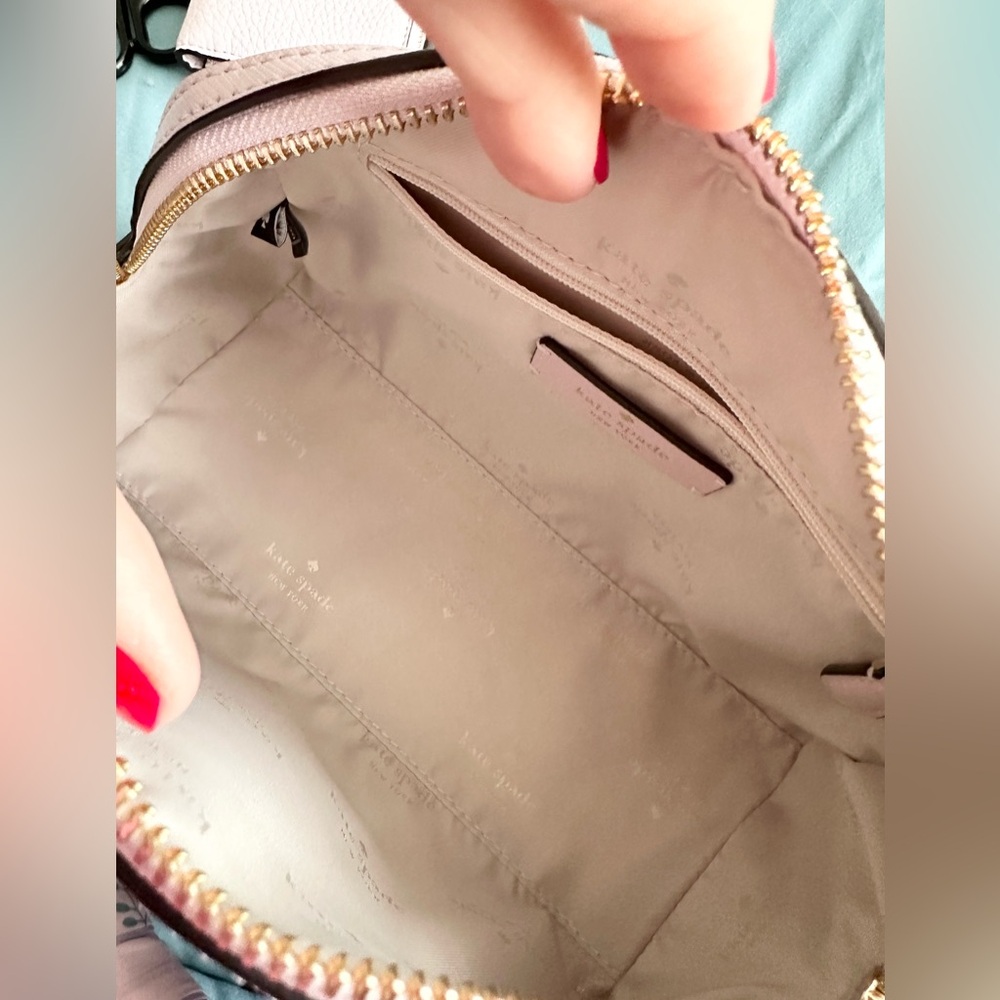 Kate Spade Madison Faux Pearl Studded Satchel + Leila Wallet in (Lilac Moon) - Picture 8 of 14
